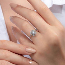 0,42 Karat Baget Pırlanta Yüzük - PR00034 - 5