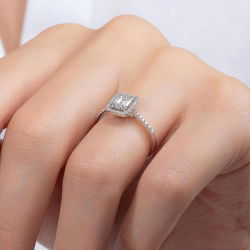 0,42 Karat Baget Pırlanta Yüzük - PR00034 - 7