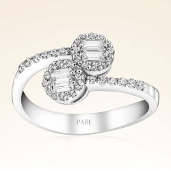 0,42 Karat Kolu Taşlı Baget Pırlanta Yüzük - PR00076 - 1