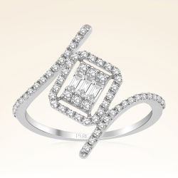 0,42 Karat Kolu Taşlı Pırlanta Yüzük - PR00217 - 1
