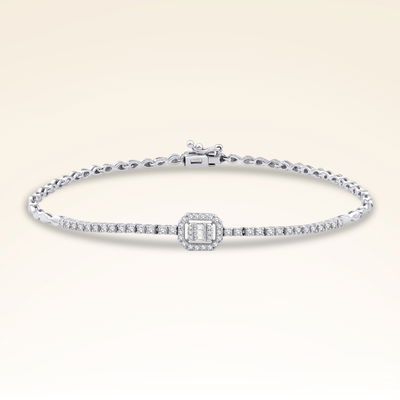 0,42 Karat Pırlantalı Baget Bileklik - Pare Pırlanta