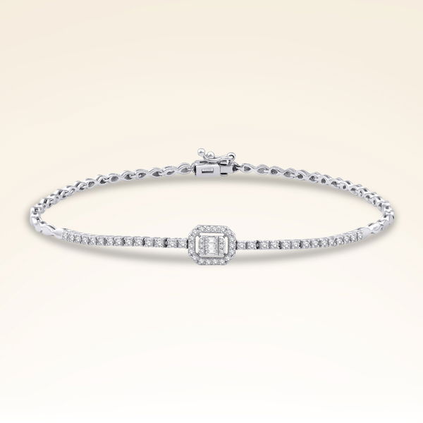 0,42 Karat Pırlantalı Baget Bileklik - Pare Pırlanta