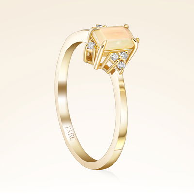 0,42 Karat Pırlantalı Opal Yüzük - Pare Pırlanta