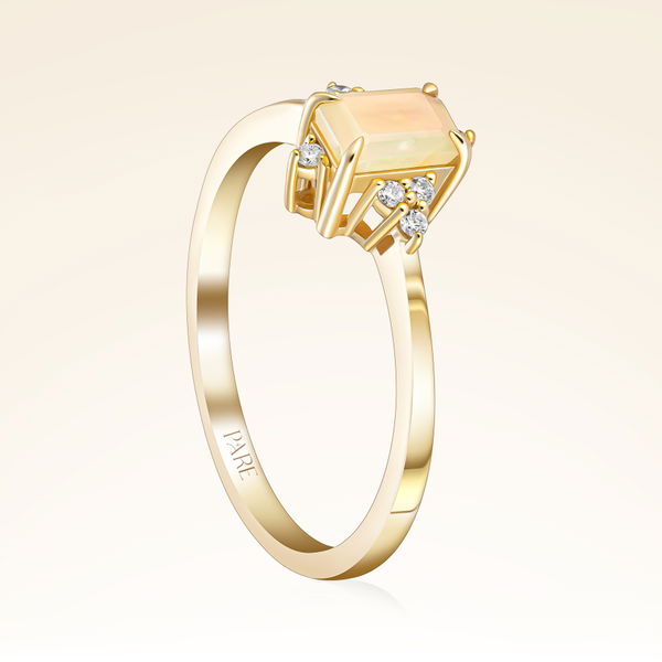 0,42 Karat Pırlantalı Opal Yüzük - Pare Pırlanta