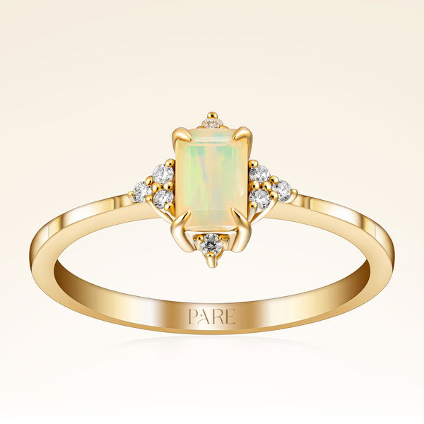 0,42 Karat Pırlantalı Opal Yüzük - Pare Pırlanta