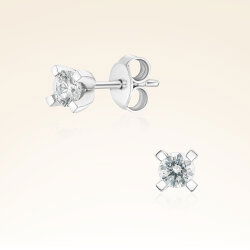 0,42 Karat Tektaş Pırlanta Küpe - 1