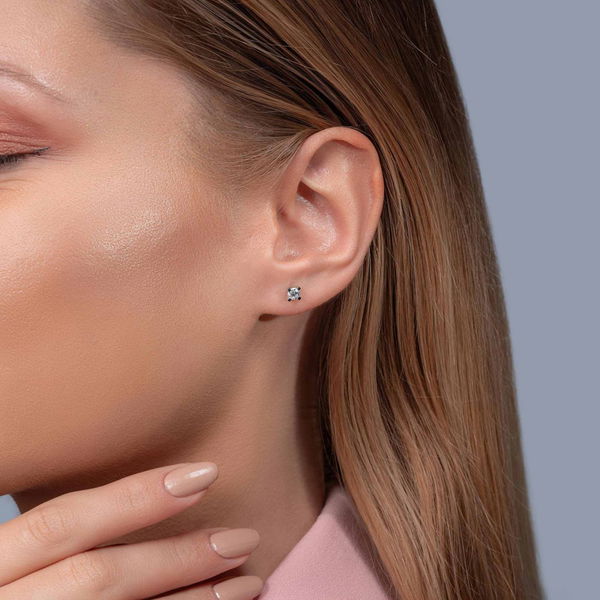 0,42 Karat Tektaş Pırlanta Küpe - Pare Pırlanta