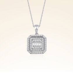 0,43 Karat Baget Pırlanta Kolye - 1