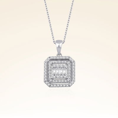 0,43 Karat Baget Pırlanta Kolye - Pare Pırlanta