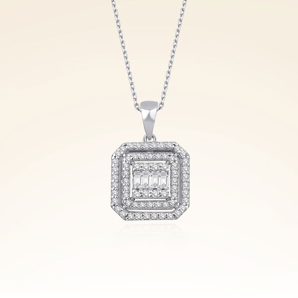 0,43 Karat Baget Pırlanta Kolye - Pare Pırlanta