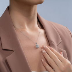 0,43 Karat Baget Pırlanta Kolye - 2