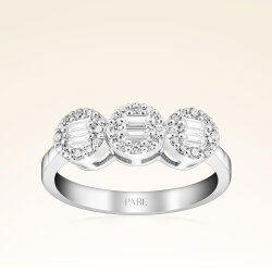 0,43 Karat Baget Pırlanta Yüzük - 1