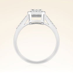 0,43 Karat Kolu Taşlı Baget Pırlanta Yüzük - 3