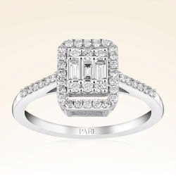 0,43 Karat Kolu Taşlı Baget Pırlanta Yüzük - 1