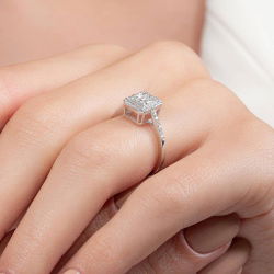 0,43 Karat Kolu Taşlı Baget Pırlanta Yüzük - 7