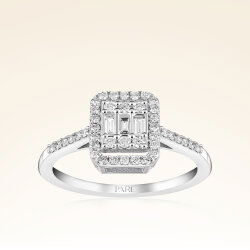 0,43 Karat Kolu Taşlı Baget Pırlanta Yüzük - 1