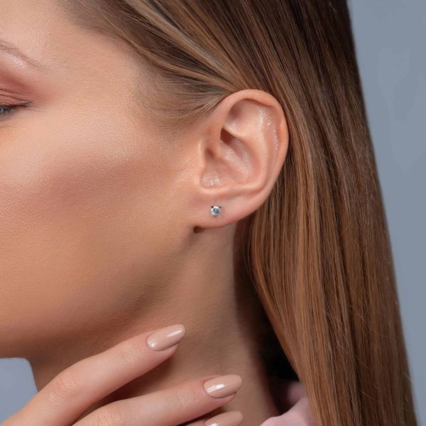 0,43 Karat Tektaş Pırlanta Küpe - Pare Pırlanta