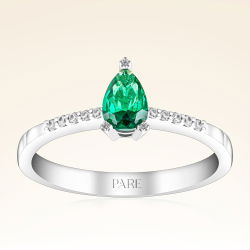 0,43 Karat Zümrüt Pırlanta Yüzük - PR00199 - 1