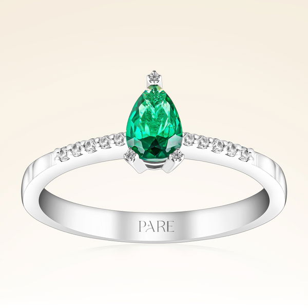 0,43 Karat Zümrüt Pırlanta Yüzük - Pare Pırlanta