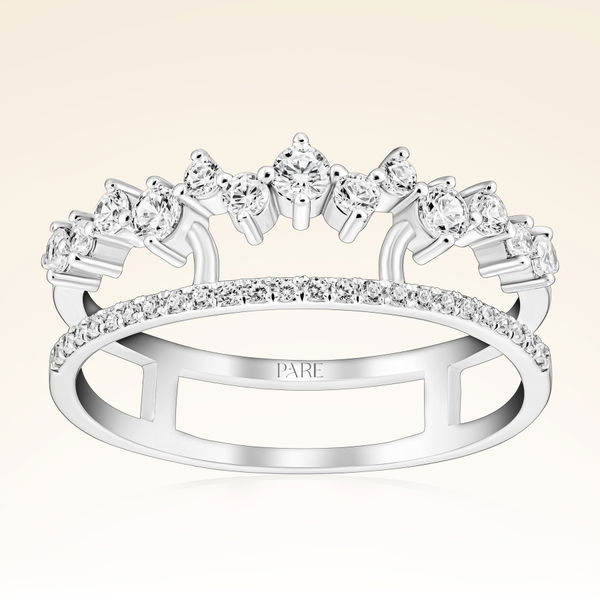 0,44 Karat Pırlanta İki Sıralı Yüzük - Pare Pırlanta