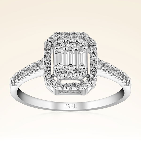 0,44 Karat Kolu Taşlı Baget Pırlanta Yüzük - Pare Pırlanta