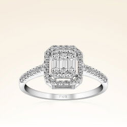 0,44 Karat Kolu Taşlı Baget Pırlanta Yüzük - 1