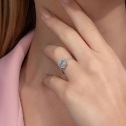 0,44 Karat Kolu Taşlı Baget Pırlanta Yüzük - PR00658 - 5