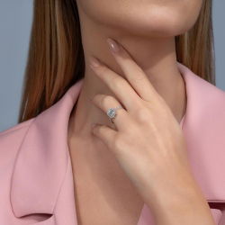 0,44 Karat Kolu Taşlı Baget Pırlanta Yüzük - PR00658 - 4