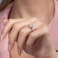 0,44 Karat Kolu Taşlı Baget Pırlanta Yüzük - PR00658 - 6