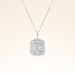 0,45 Karat Baget Pırlanta Kolye - 1