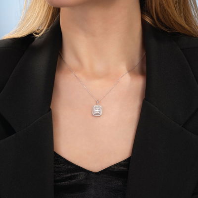 0,45 Karat Baget Pırlanta Kolye - Pare Pırlanta