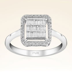 0,45 Karat Baget Pırlanta Yüzük - PR00179 - 1