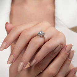 0,45 Karat Baget Pırlanta Yüzük - PR00179 - 6