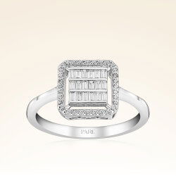 0,45 Karat Baget Pırlanta Yüzük - 1