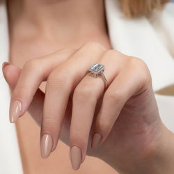 0,45 Karat Baget Pırlanta Yüzük - PR00368 - 6
