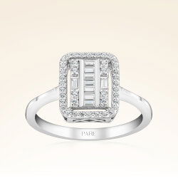 0,45 Karat Baget Pırlanta Yüzük - 1