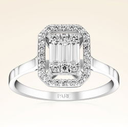 0,45 Karat Baget Pırlanta Yüzük - PR00608 - 1