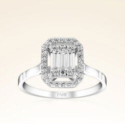 0,45 Karat Baget Pırlanta Yüzük - 1