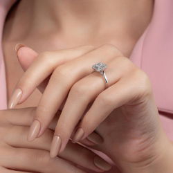 0,45 Karat Baget Pırlanta Yüzük - PR00608 - 6
