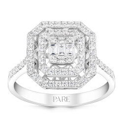 0,45 Karat Baget Pırlanta Yüzük - PR01324 - 1