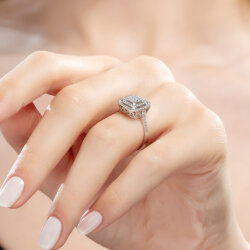 0,45 Karat Baget Pırlanta Yüzük - 5