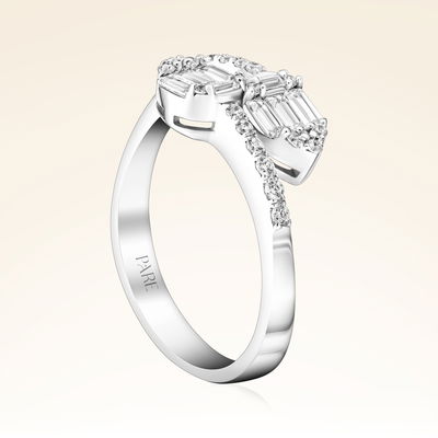 0,45 Karat kolu Taşlı Baget Pırlanta Yüzük - Pare Pırlanta