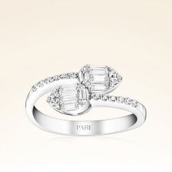 0,45 Karat kolu Taşlı Baget Pırlanta Yüzük - 1