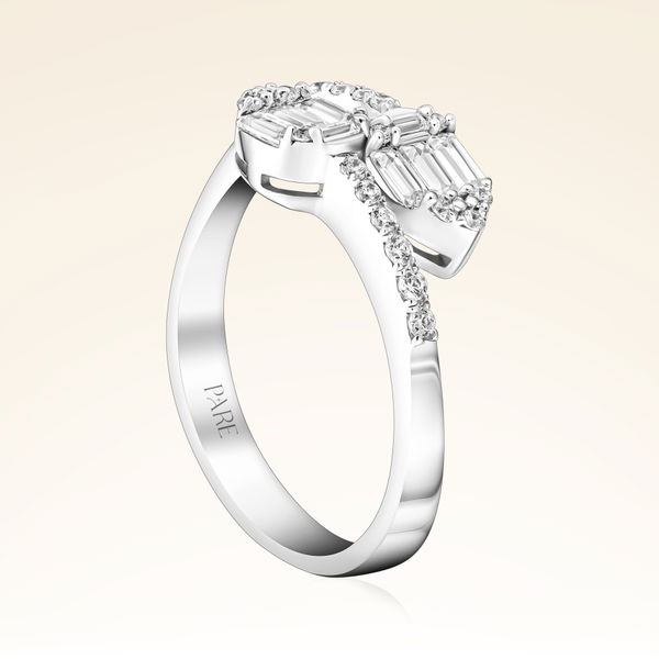 0,45 Karat kolu Taşlı Baget Pırlanta Yüzük - Pare Pırlanta