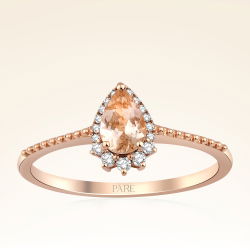 0,45 Karat Morganit Pırlanta Yüzük - 1