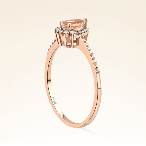 0,45 Karat Morganit Pırlanta Yüzük - Pare Pırlanta