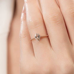 0,45 Karat Morganit Pırlanta Yüzük - 4