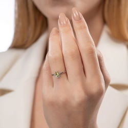0,45 Karat Peridot Pırlanta Yüzük - 3