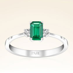 0,45 Karat Pırlanta Zümrüt Yüzük - PR00207 - 1