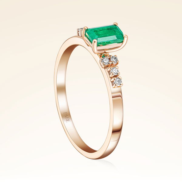 0,45 Karat Pırlanta Zümrüt Yüzük - Pare Pırlanta